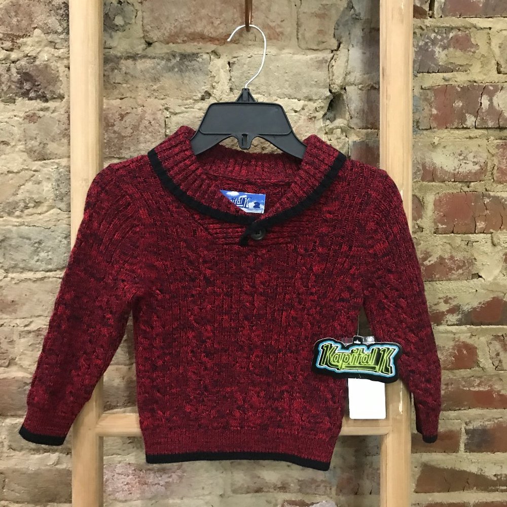 Red and Black Cable knit sweater